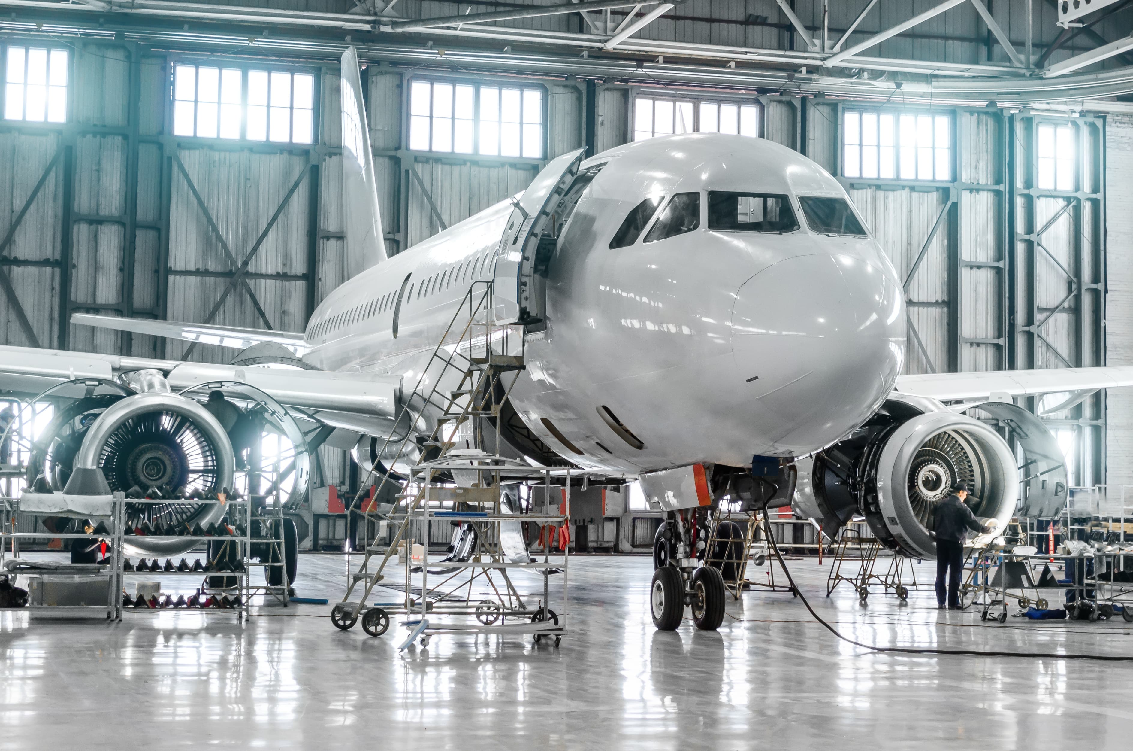 Airbus A319 under maintenance